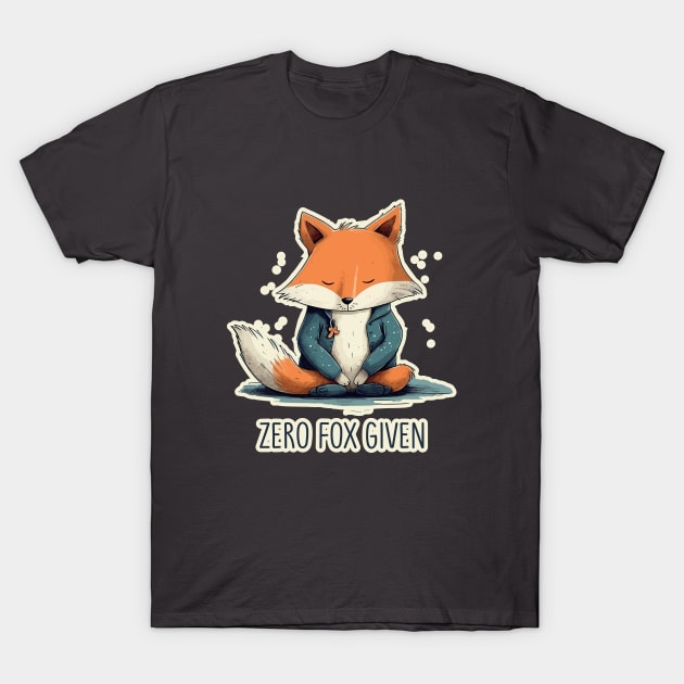 Zero Fox Given Funny Joke Print T-Shirt by Space Surfer 